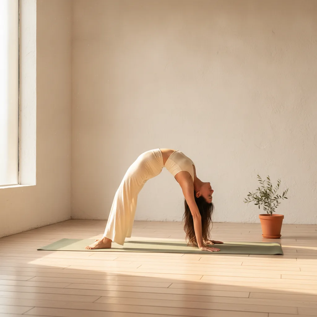 Woman in a serene yoga pose